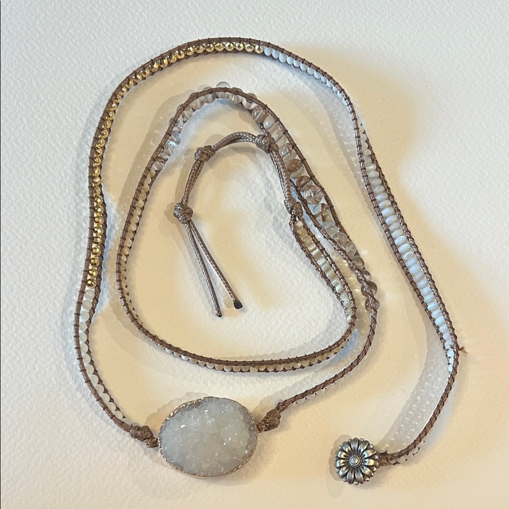 Elegant Crystal Pendant wrap bracelet